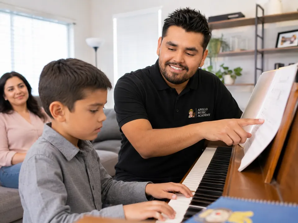 Representative Apollo family-support image showing a parent observing a lesson