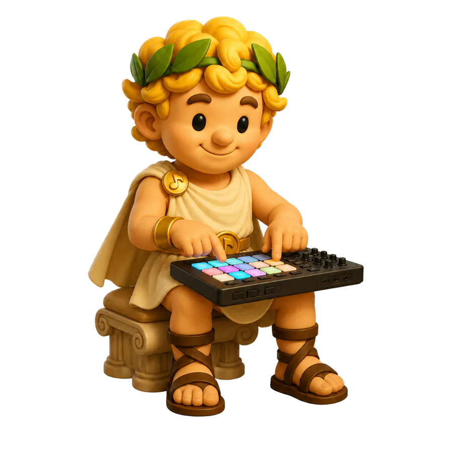 Apollo using a music production controller.