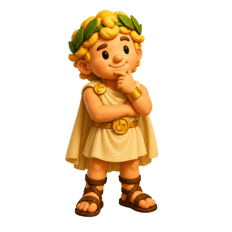 Apollo thinking about the best music path.