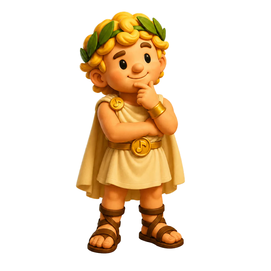 Apollo thinking about the best music path.
